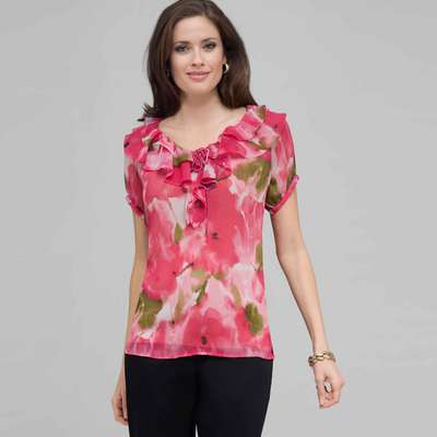 Ruffle Front Blouse.